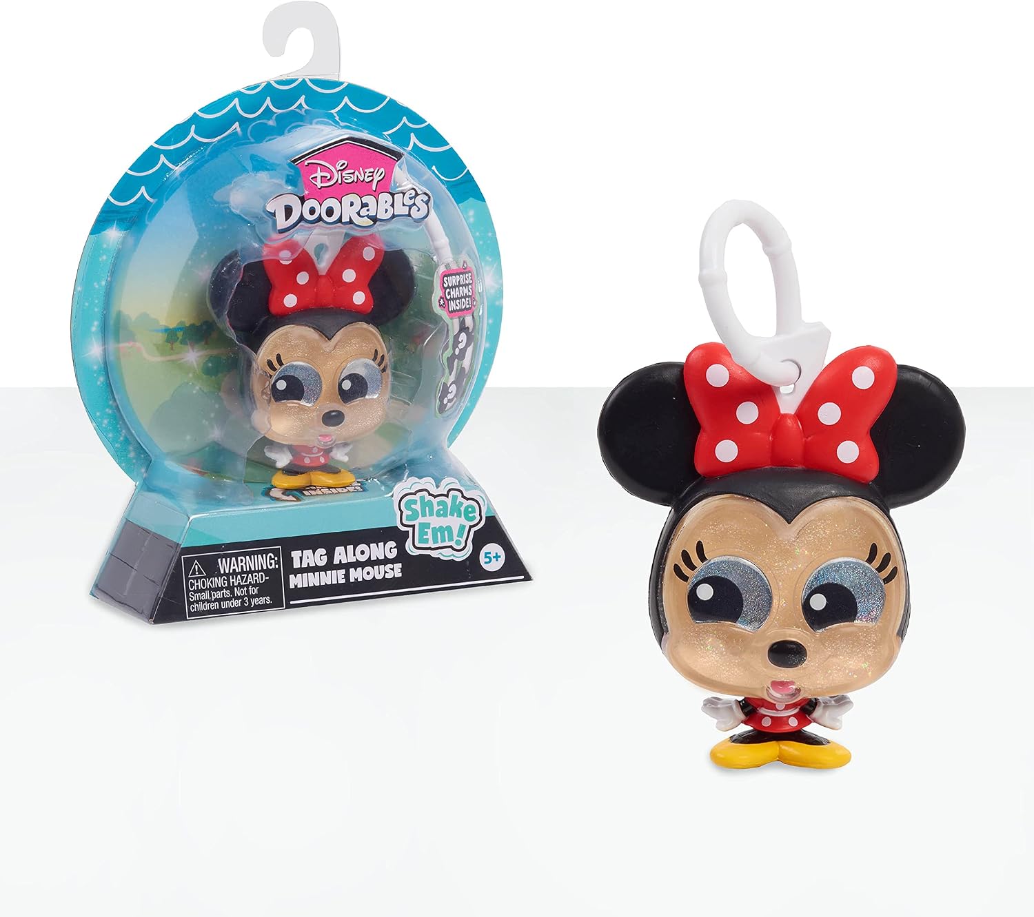 Disney Doorables Tag-A-Longs Minnie Mouse Wearable Figure and Charms Series 1, Styles May Vary, by Just Play
