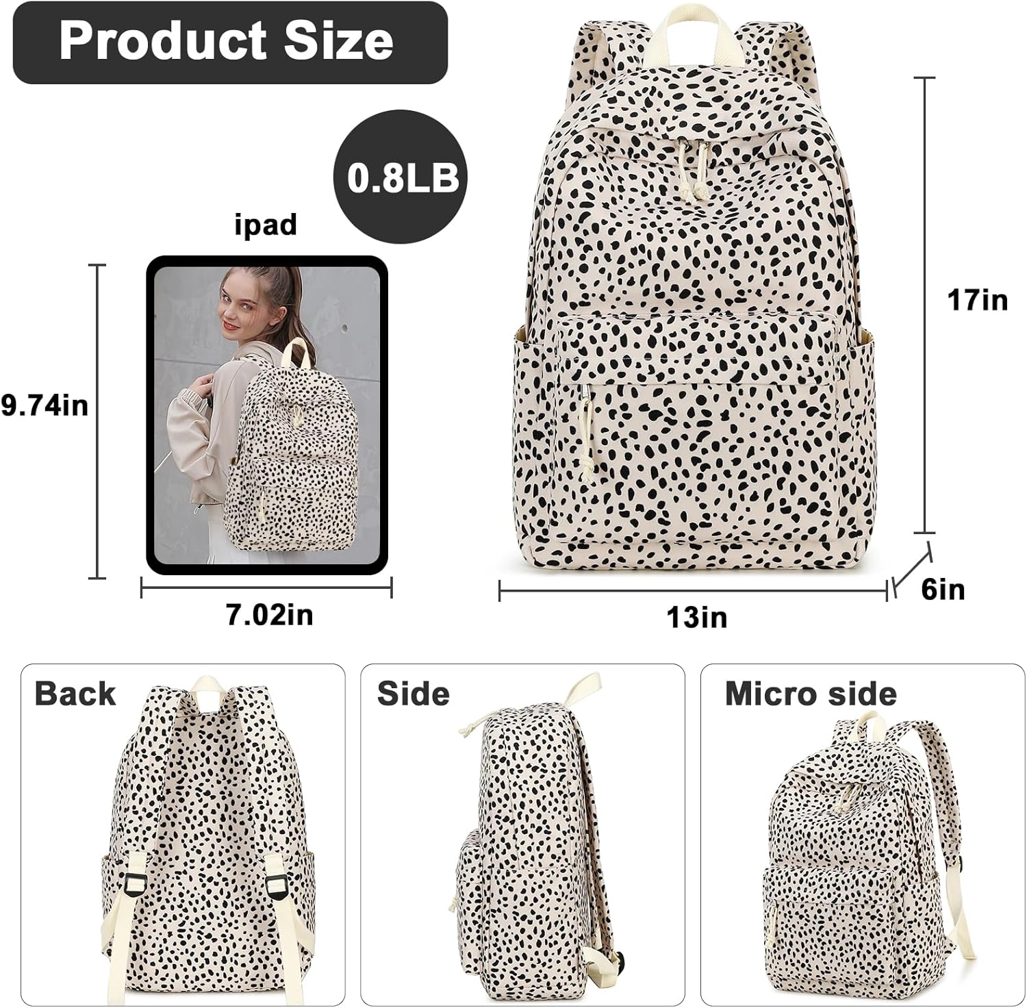 BTOOP School Backpack for Teens Bookbag Women Lightweight 15.6 inch Laptop Bag for Girls Casual High School College - Image 3