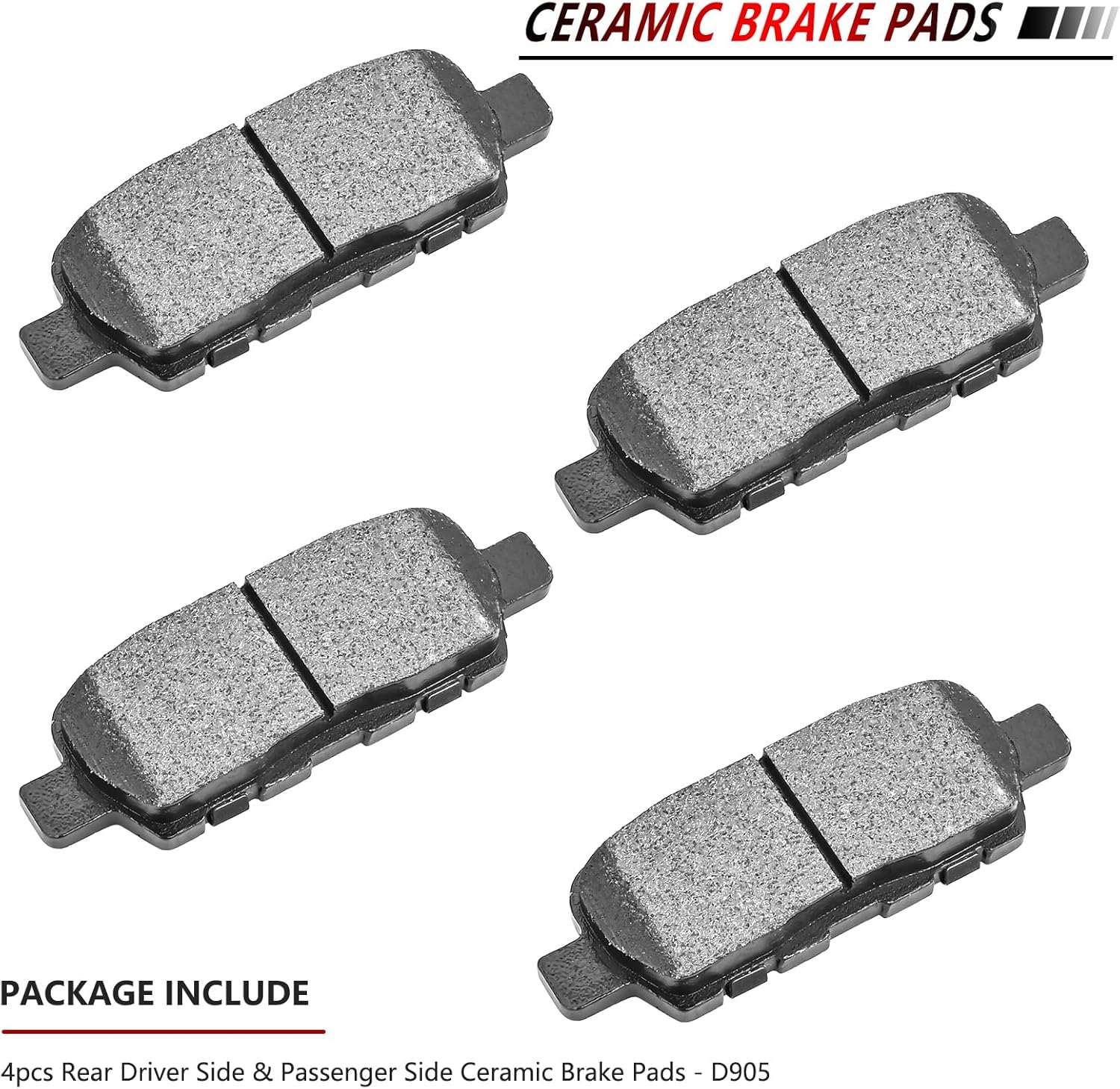 JLEO Front Rear Ceramic Brake Pads Driver and Passenger Side D905 D1374 for 2008-2013 Nissan Rogue / 2009-2020 Nissan Maxima (Not for 2015)