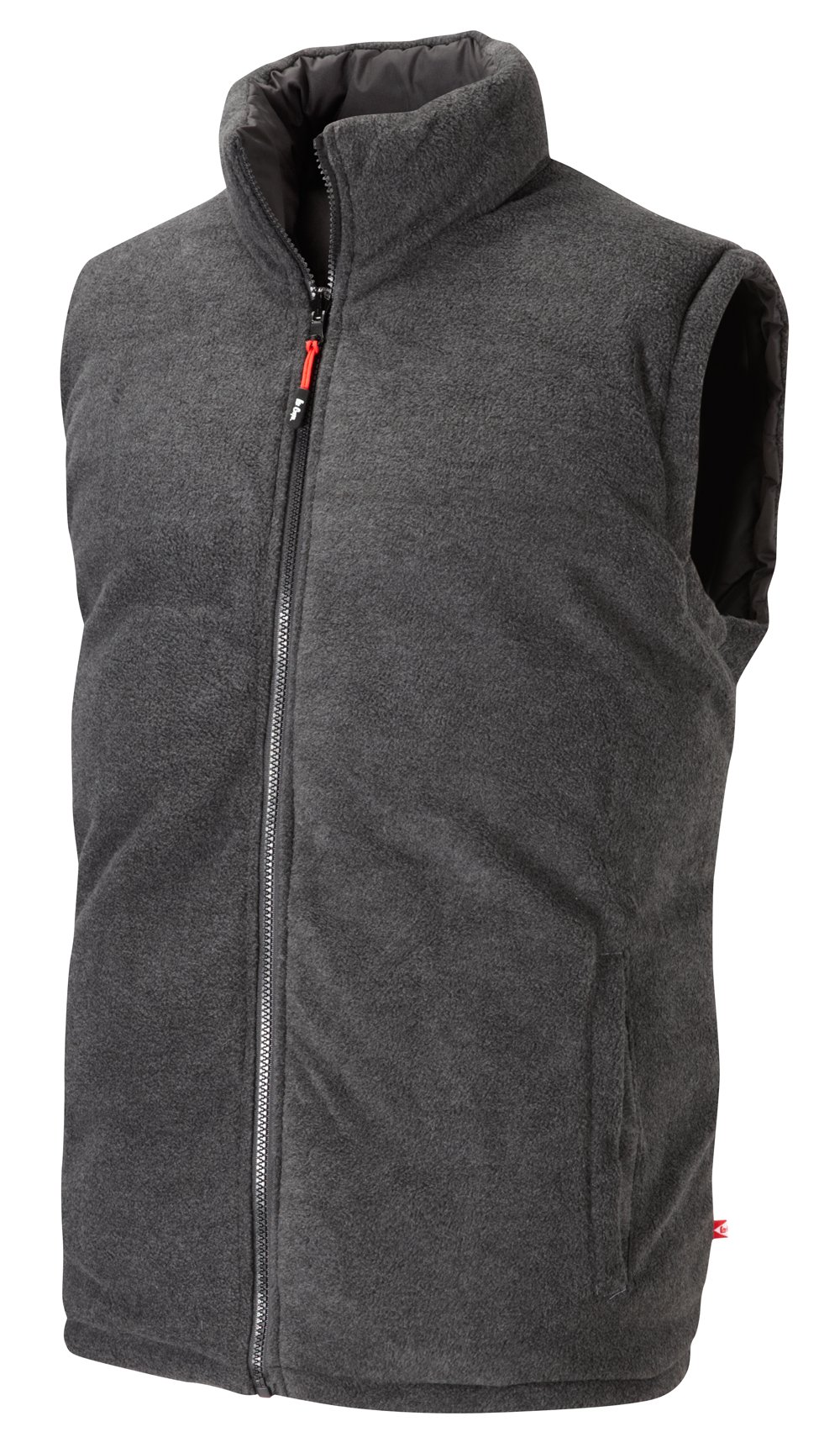 Lee Cooper LCVST702 męskie bezpieczeństwo pracy odwracalne wyściełane ocieplacze na ciało kamizelka Gilet, czarny/szary, 2 x duży