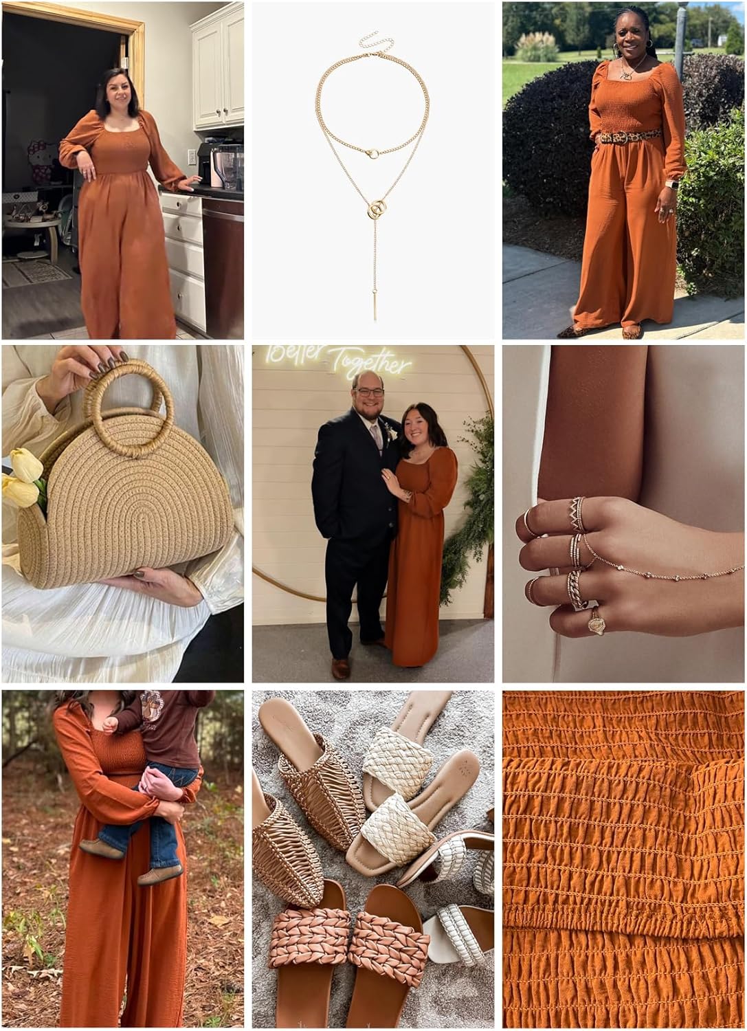 Happy Sailed Women's Long Sleeve Jumpsuits Loose Fit Overalls Square Neck Pockets High Waisted Wide Leg Pants Rompers - Image 6