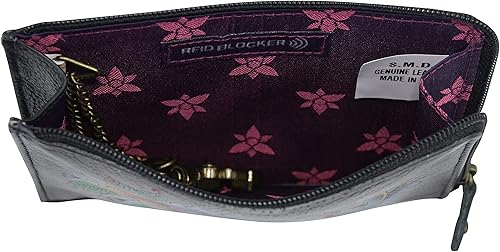Miniatura 3 de Anuschka Womens Original Hand-Painted Leather RFID Key Zip Case