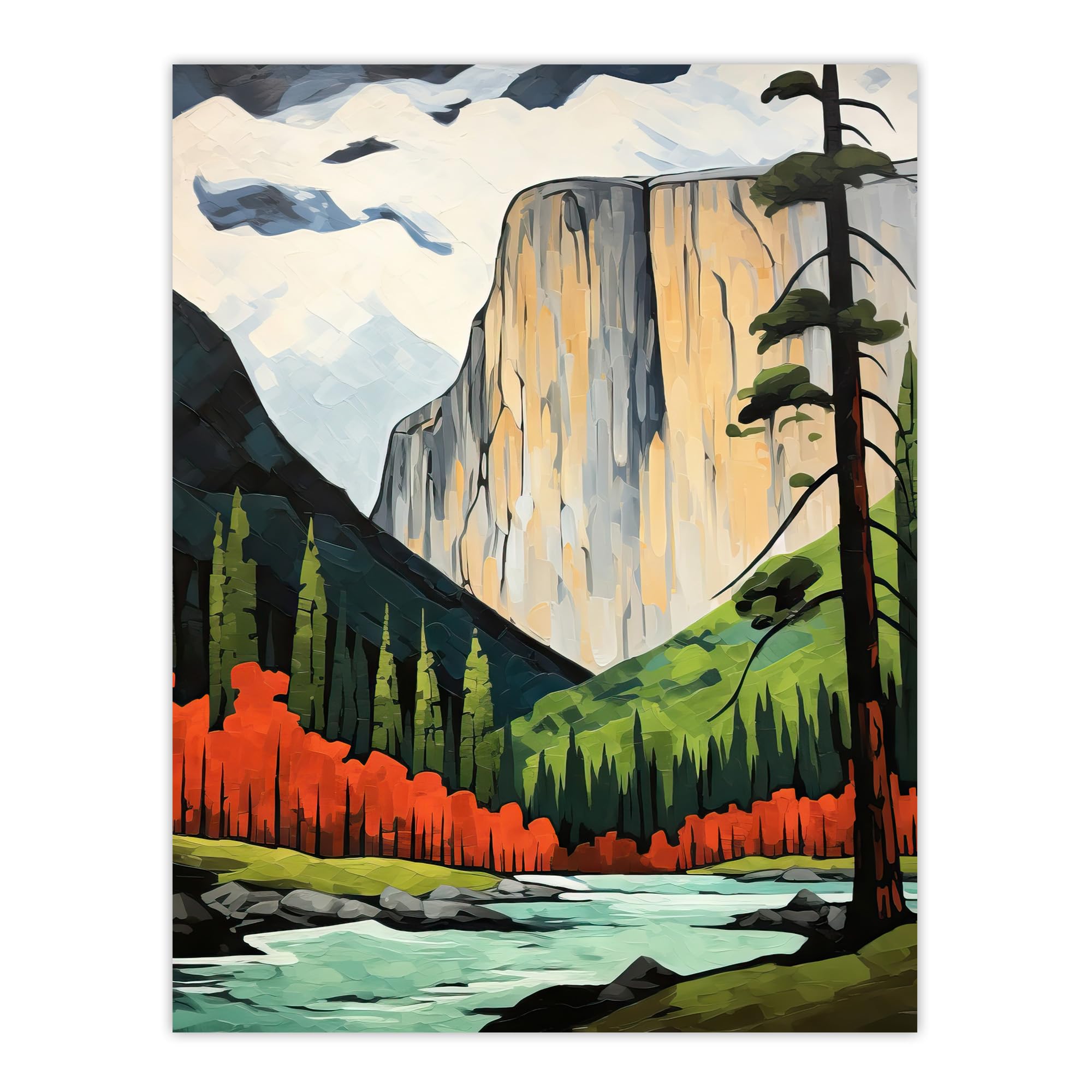 El Capitan Autumn Colours Yosemite National Park Wall Art Poster Print Picture