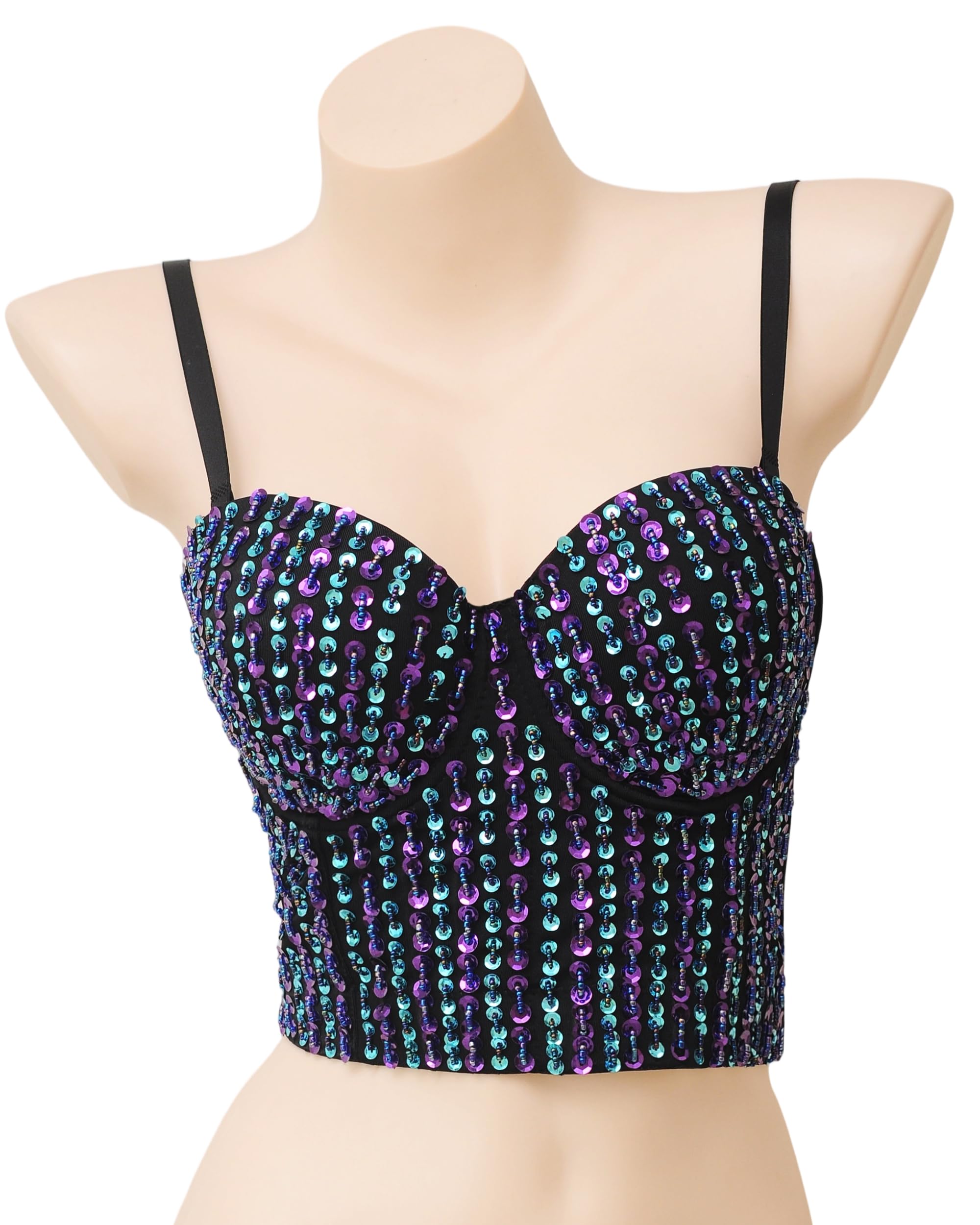 ROYAL SMEELA Haut Corset Paillettes Pour Femme Top Bustier Pailleté Bustiers et Corsets Élégant Adulte