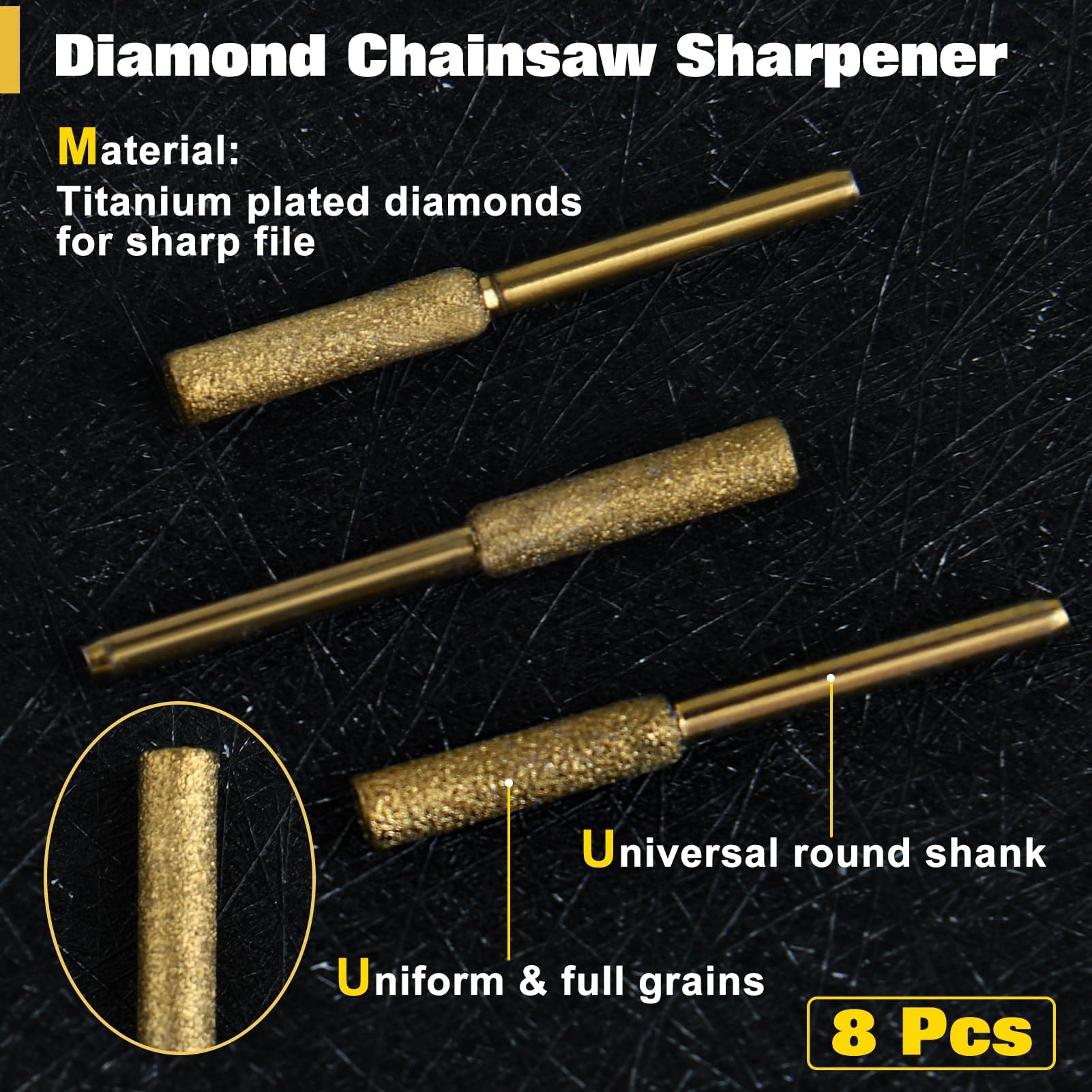 Lot De 54 Aiguiseurs Diamantés Pour Tronçonneuse, Haute Dureté – Lime à Bavure Plaquée Titane Pour Meulage De Diamants, Outil De Polissage Pour Tronçonneuse, Pierre, Bijoux, Bois