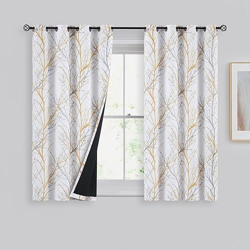 Vista 117 de Fmfunctex. - Cortinas con estampado de ramas. Rama Amarillo