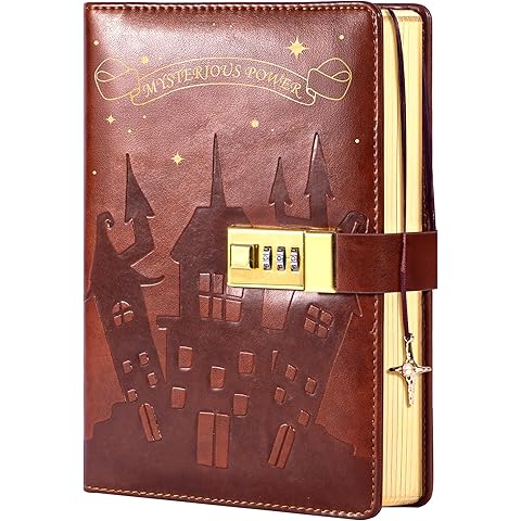 CAGIE Diary with Lock - 288 Pages Journal with Lock 100gsm Ink-Proof Paper A5 Hardcover Lockable Journal for Girls and Boys Gifts