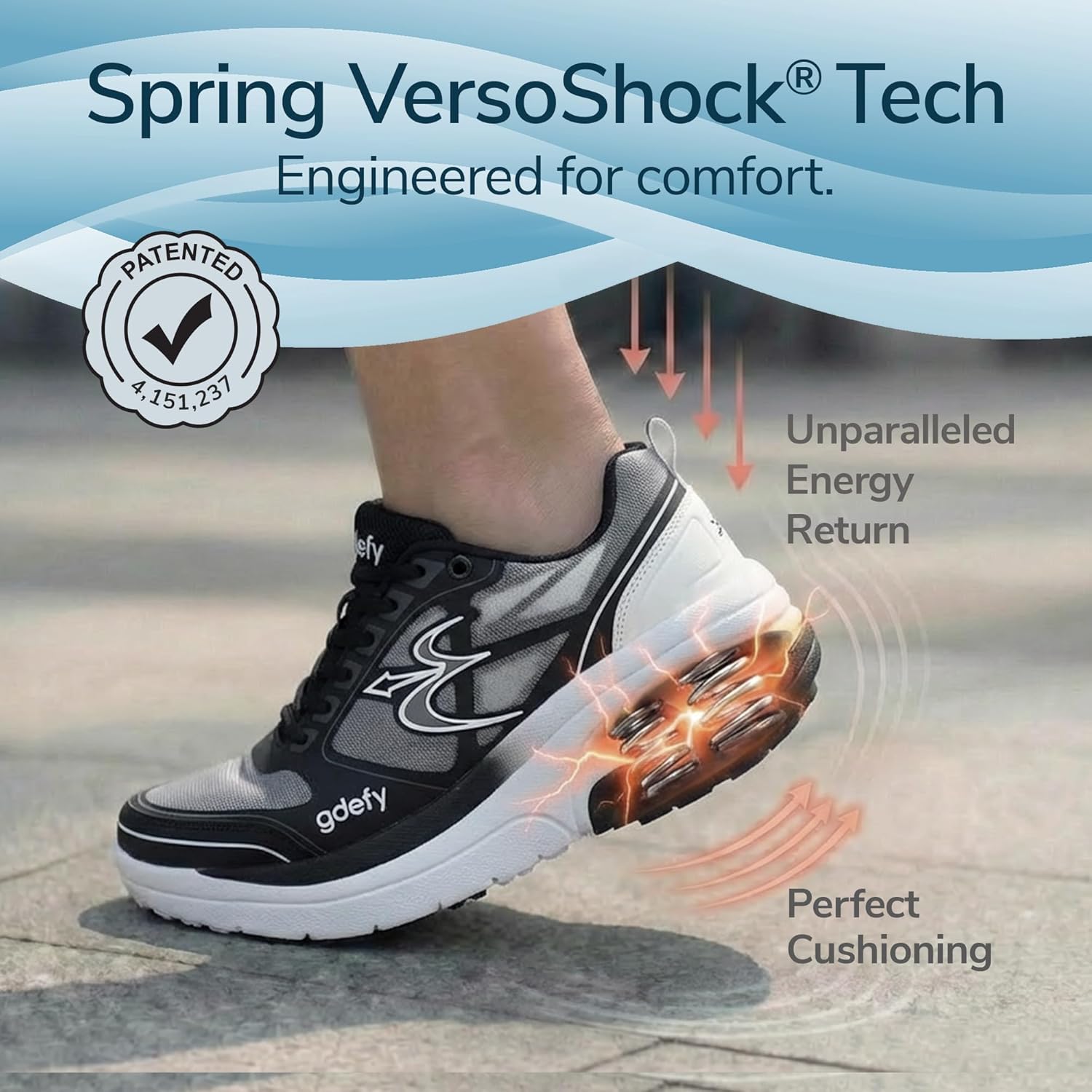 G-DEFY ION Women’s Orthopedic Walking Shoe | VersoShock Technology for Pain Associated with Prolonged Standing or Walking | Arch Support | Diabetic Shoes | Wide Shoes | Free Custom Orthotic - Image 2