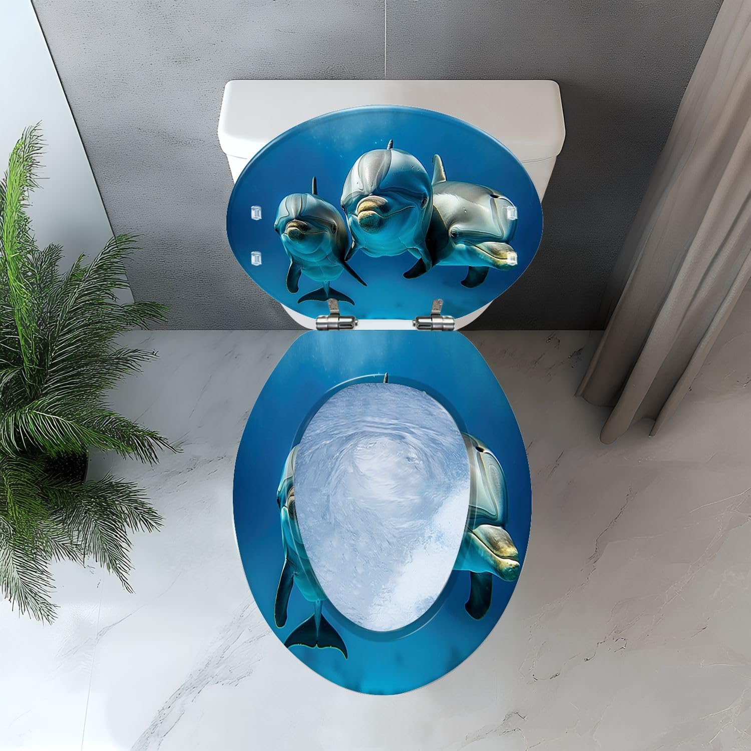 Asiento de inodoro alargado LooLux con tapa para baño
