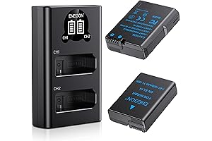 ENEGON EN-EL14/EL14a Rechargeable Lithium-ion Battery 2-Pack and Smart LCD Dual Charger Compatible...