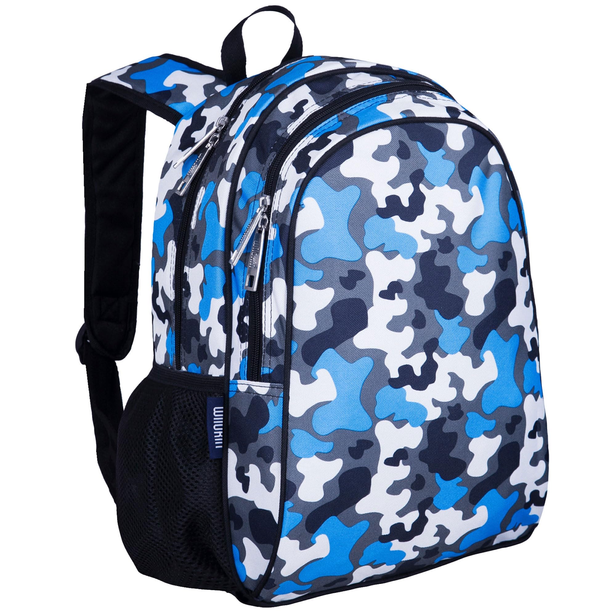 Wildkin 15-inch Kids Backpack Durable Padded Adjustable for School Travel - Blue Camo