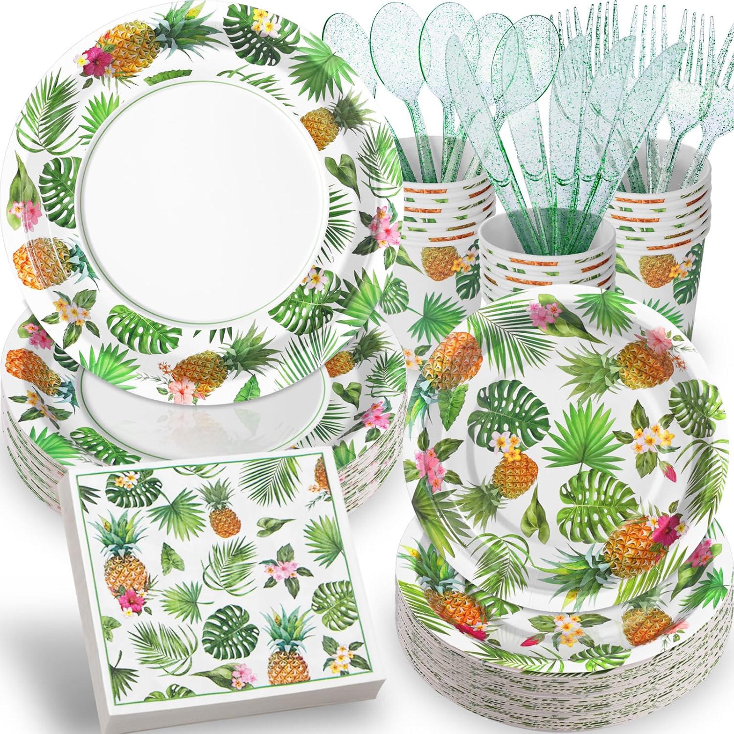 Gudvilla168PCS Hawaiian Luau Plates and Napkins Party