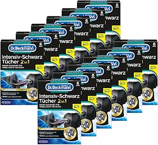 Dr. Beckmann Paños negros intensos, para fibras negras intensas y lisas, 12 x 6 toallitas