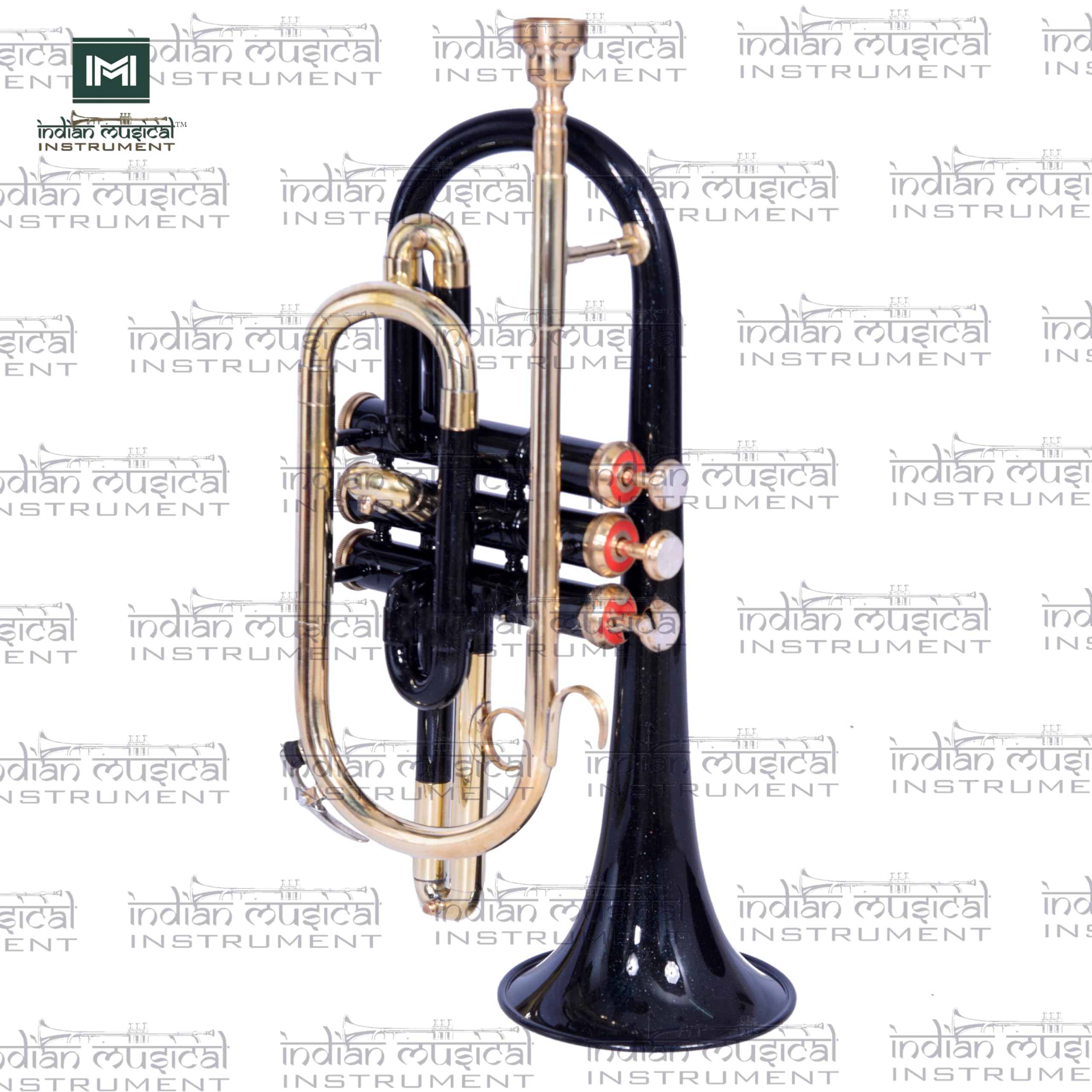 Cornet 3 Ventil, BB Pitch, Premium Qualität inkl. Mundstück und Tragetasche (SCHWARZ GOLD)