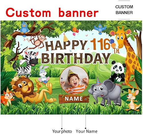 Vista 34 de Cartel personalizado de decoración de cumpleaños número 116 con temática de castillo y princesa, pancarta de tela personalizada para suministros
