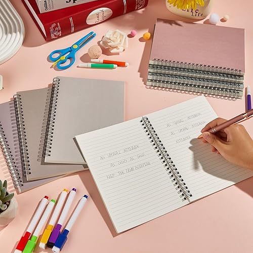 Miniatura 4 de 8 Pack Spiral Notebook A5 8.3 x 5.7 Inch College Ruled Spiral Journal Notebook 100 Pages50 Sheets School Professional Journaling Notebooks for
