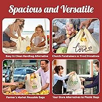Vista 7 de Simply Cool Bolsas reutilizables ecológicas para camisetas de comestibles de 21.5 x 12.2 x 7.2 pulgadas, 2.12 oz/m², duraderas y lavables