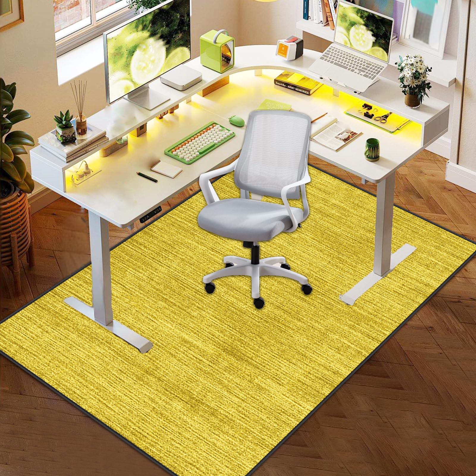 Tappeto Salvapavimento Antiscivolo Sedia Ufficio 110 x 150 cm | Tappetino Sedia Gaming Protettivo per Pavimenti Duri Tappeto per Sedia con Ruote