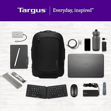 Targus 16 Inch Groove Laptop Backpack, Black - Fits Most Laptops up to 16, Water Resistant Travel Backpack for Business Commuters and Travel (CVR600)