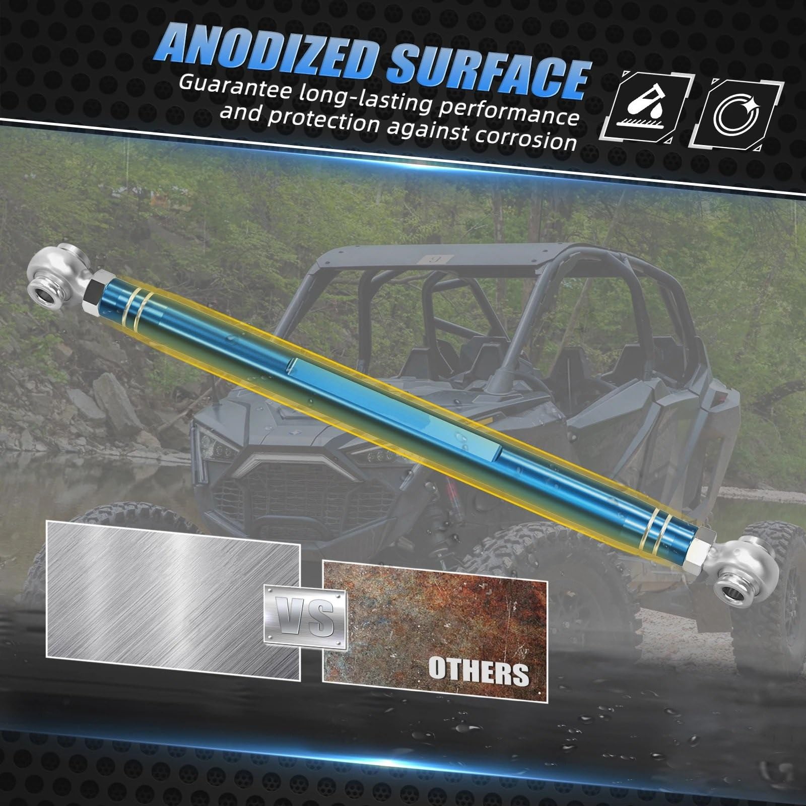 Zestaw łączników obniżających Do Polaris RZR Turbo R 2022-2023 tylny stabilizator łącznik obniżający motocykl | Tuleje łączników końcowych Tylny aluminiowy stabilizator