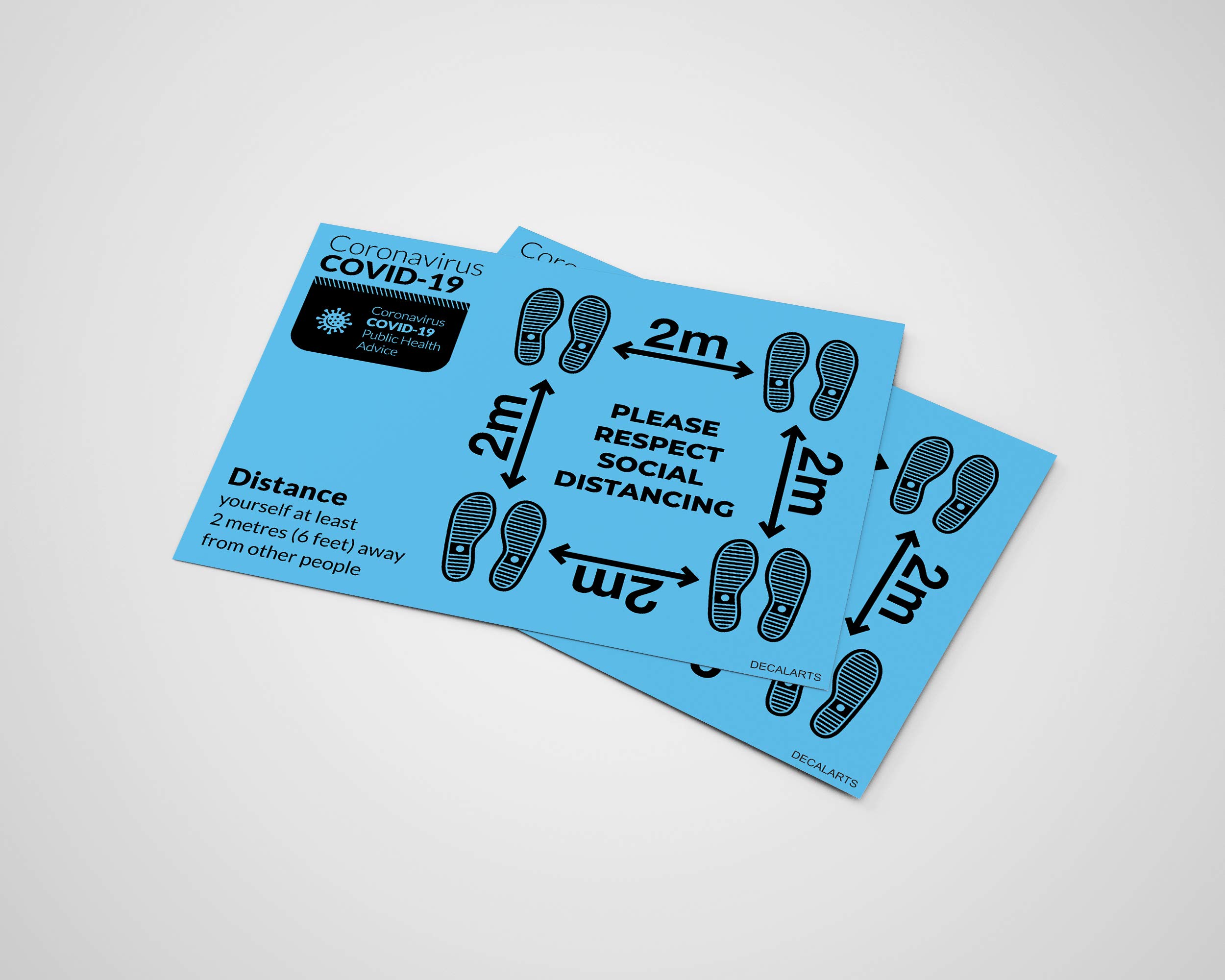 Panneau de sol Covid lot de 2 signalisations commerces et espaces publics