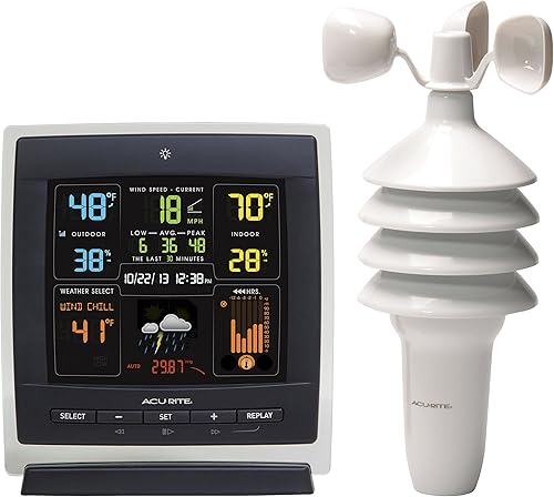 Miniatura 8 de AcuRite Notos 3 en 1 Estación meteorológica para interiores y exteriores temperatura humedad y velocidad del viento 00589M