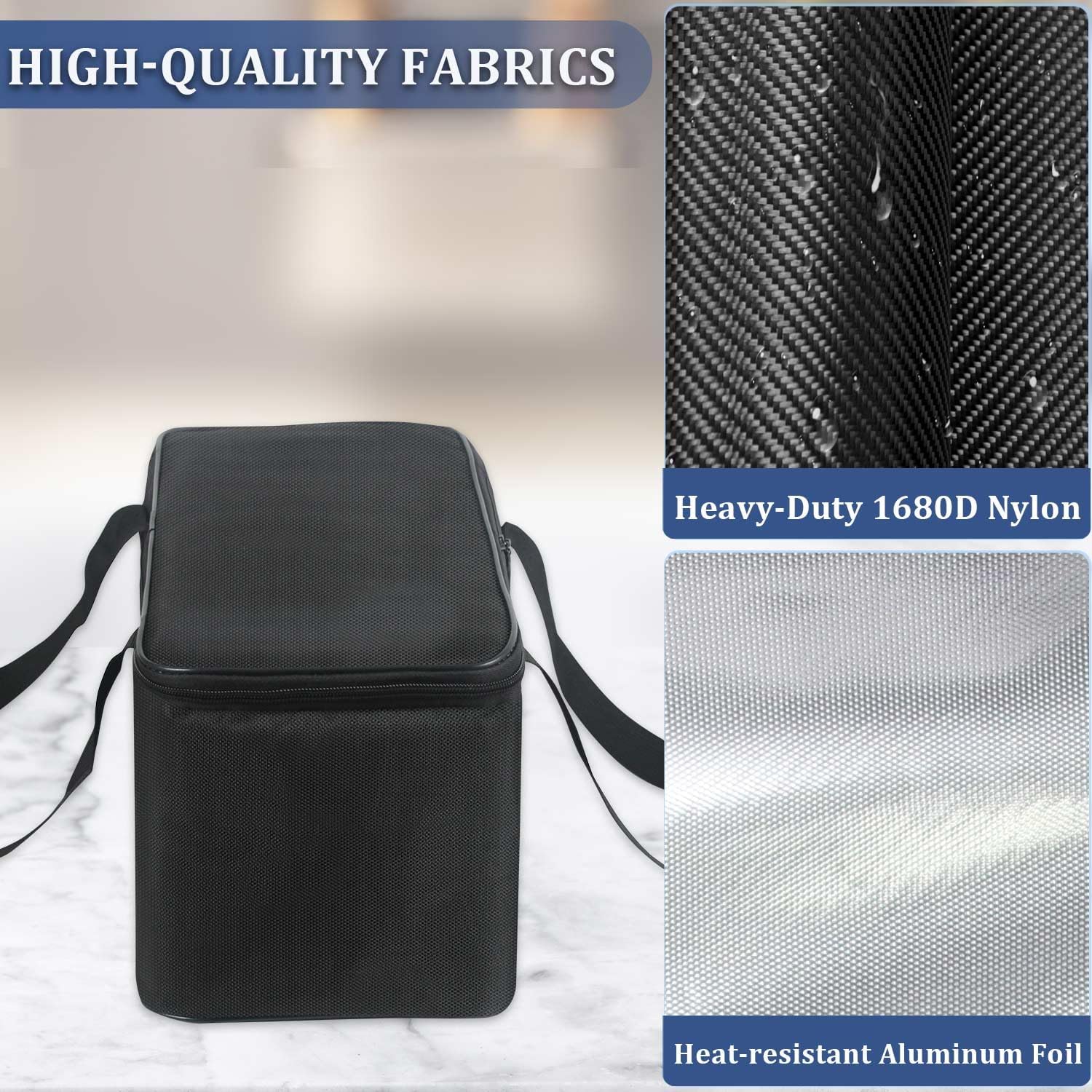 4 Slice Toaster Carry Bag, 4 Slices Toaster Cover with Aluminum Foil Lining and Base, Compatible with Most 4-slice Toaster, Portable Outdoor Travel 4 Slice Toaster Carrying Bag