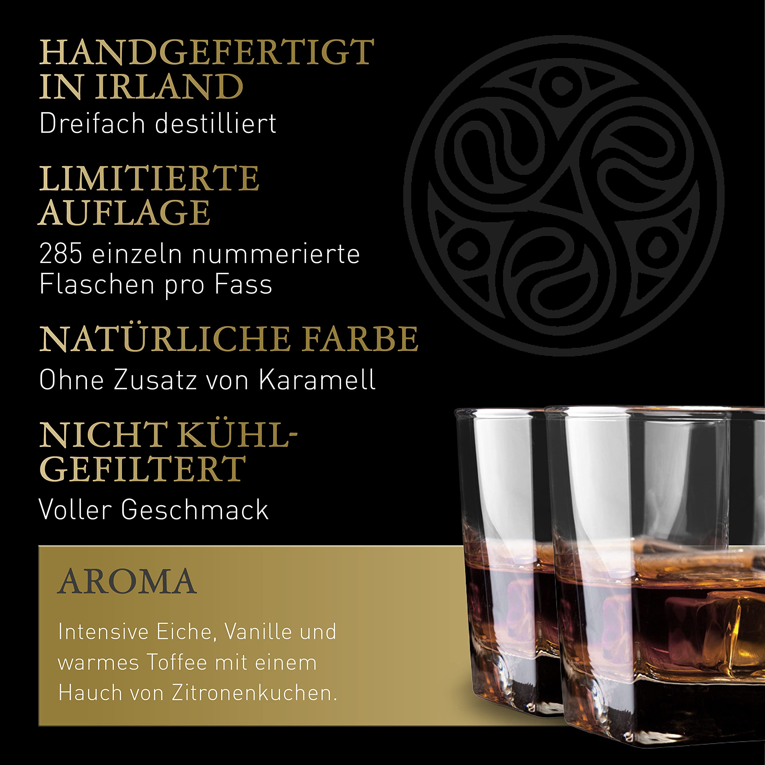 H. Becker Cask Strength Irish Trinity Whiskey I Limitierter Small Batch Whiskey I Trinity Blend aus Single Pot Still, Single Grain & Single Malt I 65% Vol. I 0,7 L