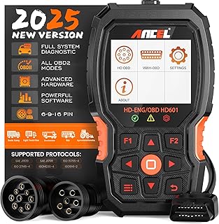 ANCEL Heavy Duty Truck Scanner HD601 PRO All System Diesel Diagnostic Scan Tool Fit for Cummins Detroit Freightliner Inter...