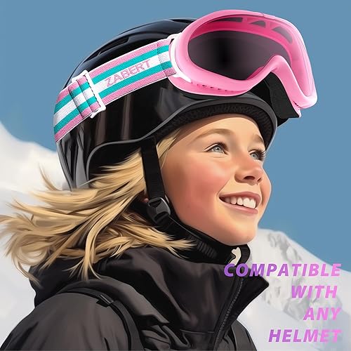 Miniatura 6 de ZABERT Gafas de esquí unisex para niños de 3 a 14 años, gafas OTG de gran tamaño