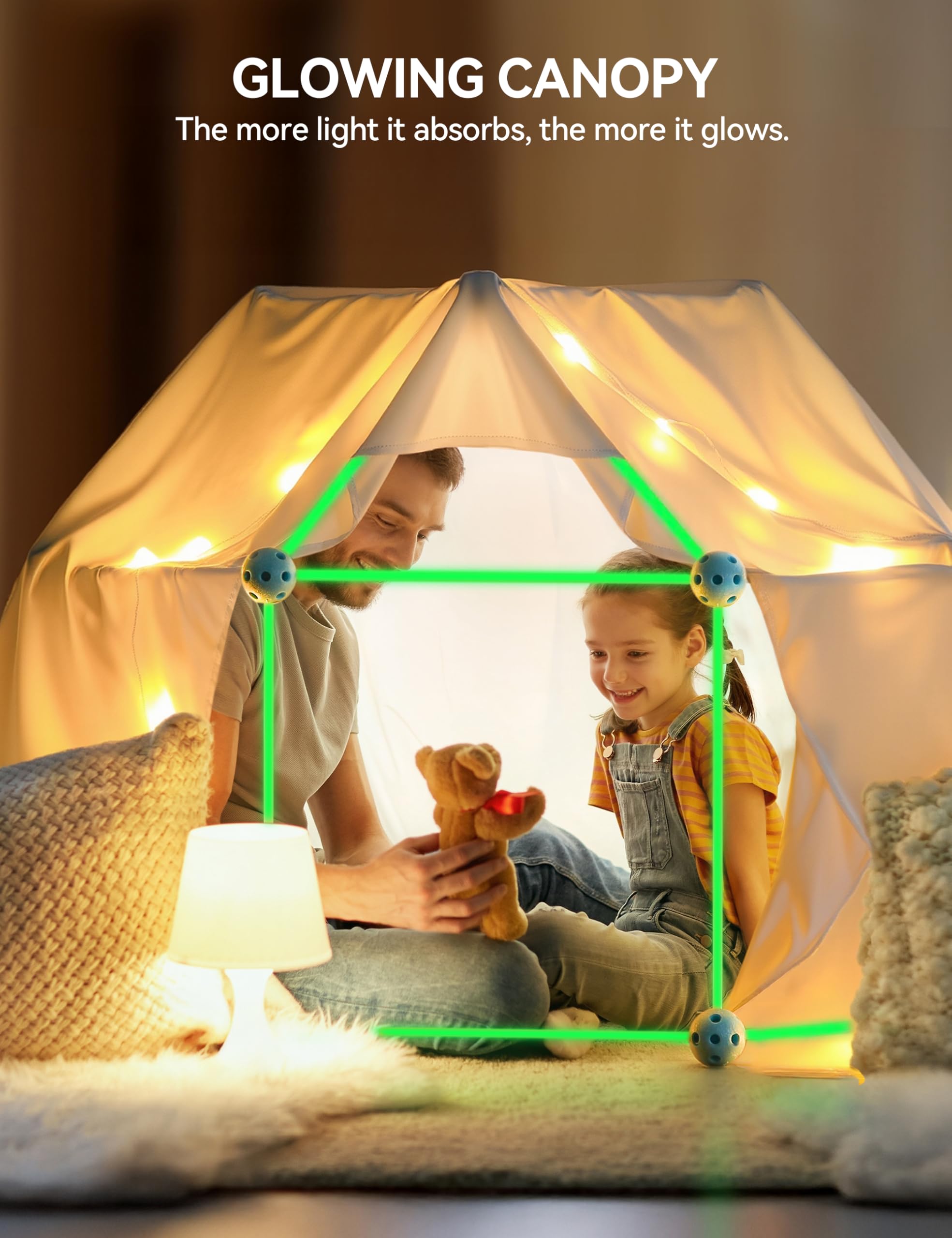 besrey 144 Pz Kit Costruzioni del Forte per Bambini con Gioco di Lancio, Brilla al Buio - Regalo di Natale per bambini,Creative Forts per Ragazzi 5 anni+, Tunnel Gioco per Bambini, Castello, Tenda