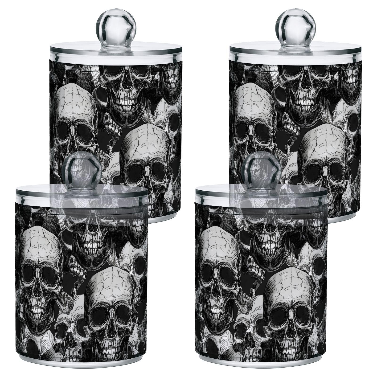 Boîte de rangement coton-tige plastique noir MNSRUU pour organiser la salle de bain