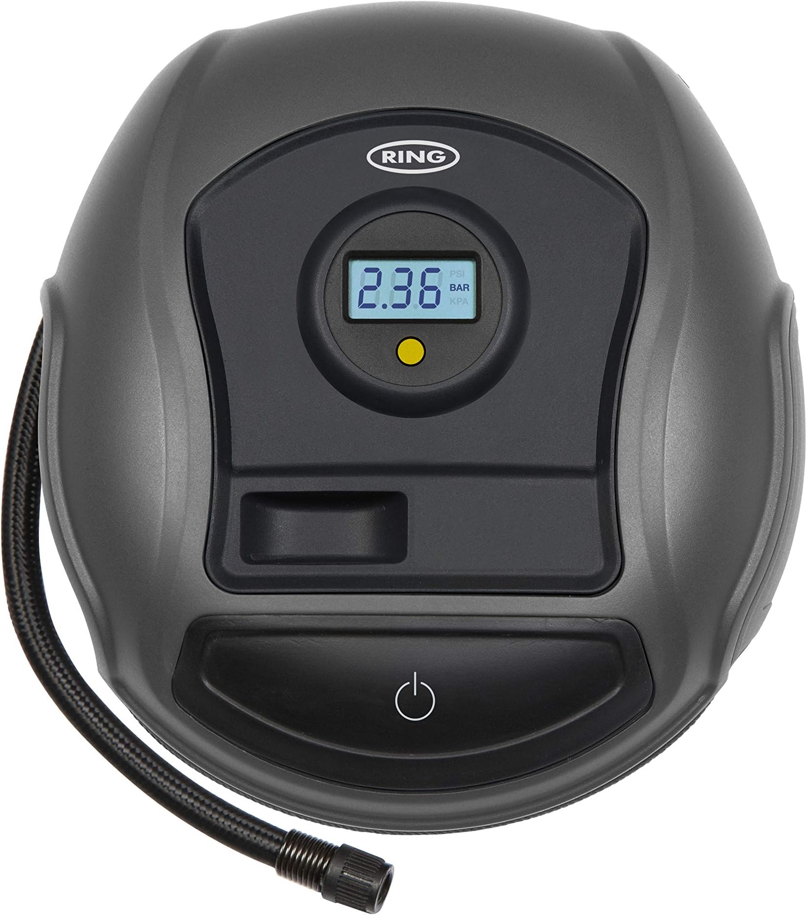 RING Automotive RTC300 12V Compact Digital, Air Compressor, Pump 3.5 min Tyre Inflation, Valve Adaptors