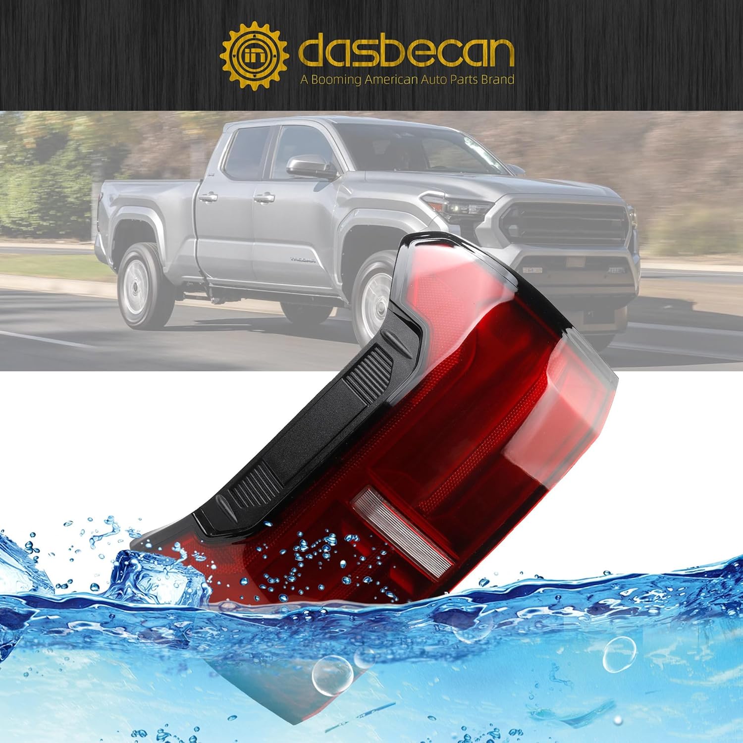 Dasbecan Tail Light Assembly LED (Without Tailgate Switch) Compatible With 2024 2025 Toyota Tacoma Taillight Rear Lamp Left Driver Side 81560-AK050