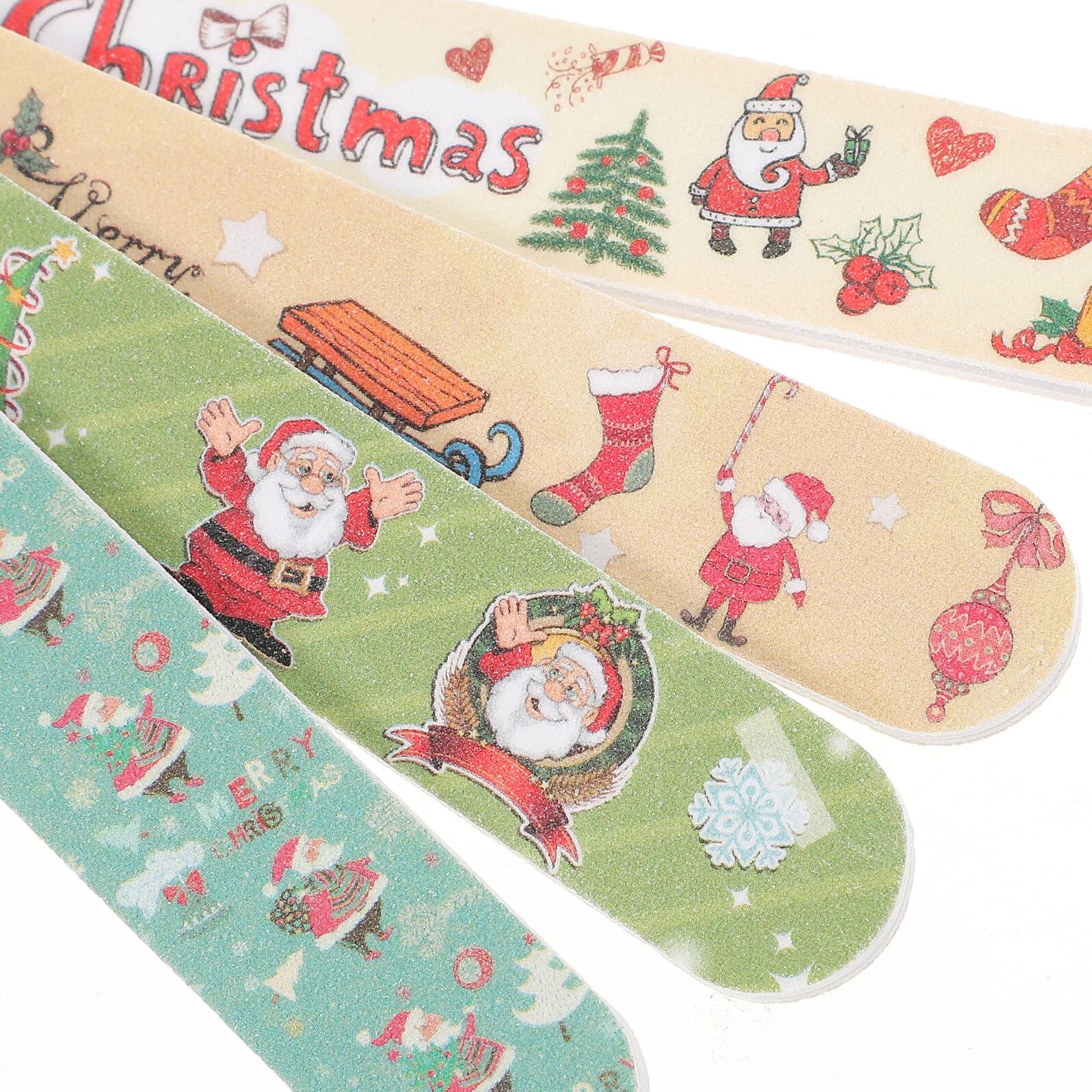12 Stück Teiliges Weihnachts-nagelfeilen Feiner Körnung für Naturnägel und Nagelverlängerungen Doppelseitig für Maniküre Pediküre und Diy-nail-art Zuhause Salon