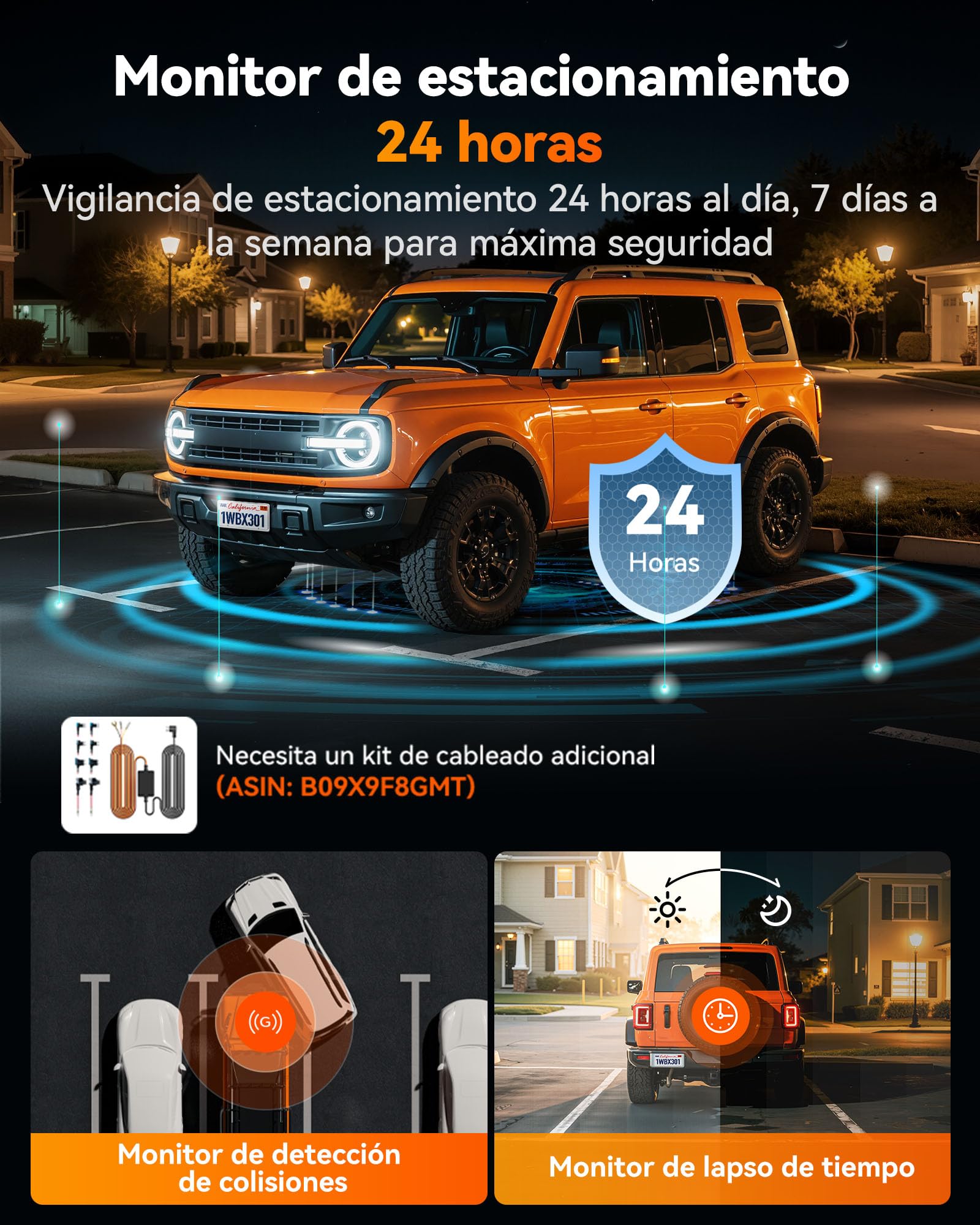 WOLFBOX Starvis 2 IMX675 X3 Cámara 5MP de salpicadero para Coche 2,5 K + 1080P, Doble cámara Trasera para Coche, WiFi y GPS Integrados de 5,8 GHz, Tarjeta de 64 GB, Pantalla táctil, Sensor G