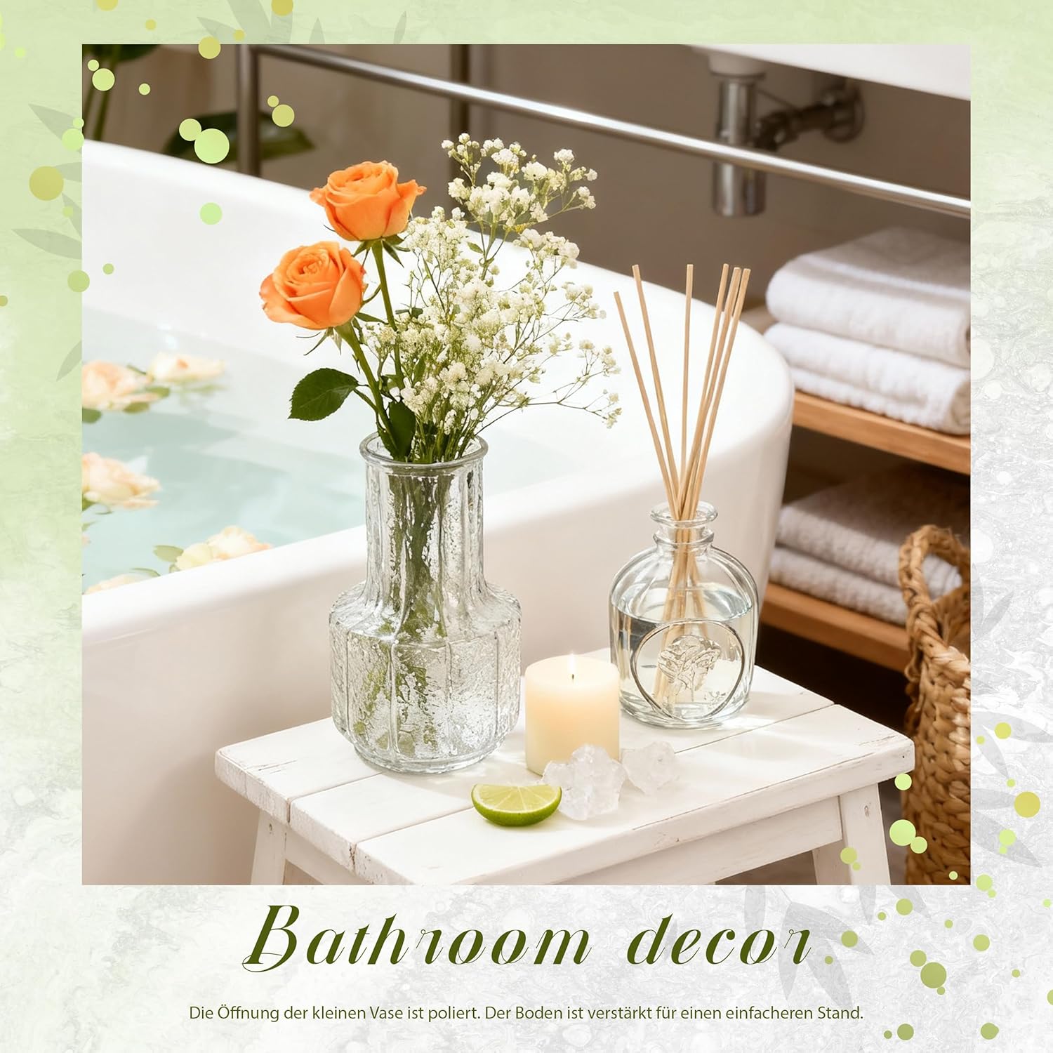 Der Rose Glass Bud Vases Set of 30, Small Bud Vases for Flowers, Rustic Wedding Centerpieces and Home Decor