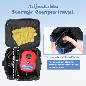 Moongiantgo Steam Cleaner Carry Bag, Protective Organizer Case with Adjustable Compartments & Extra Pockets for Handheld Steamer Accessories (Storage Bag Only, Machine Not Included)