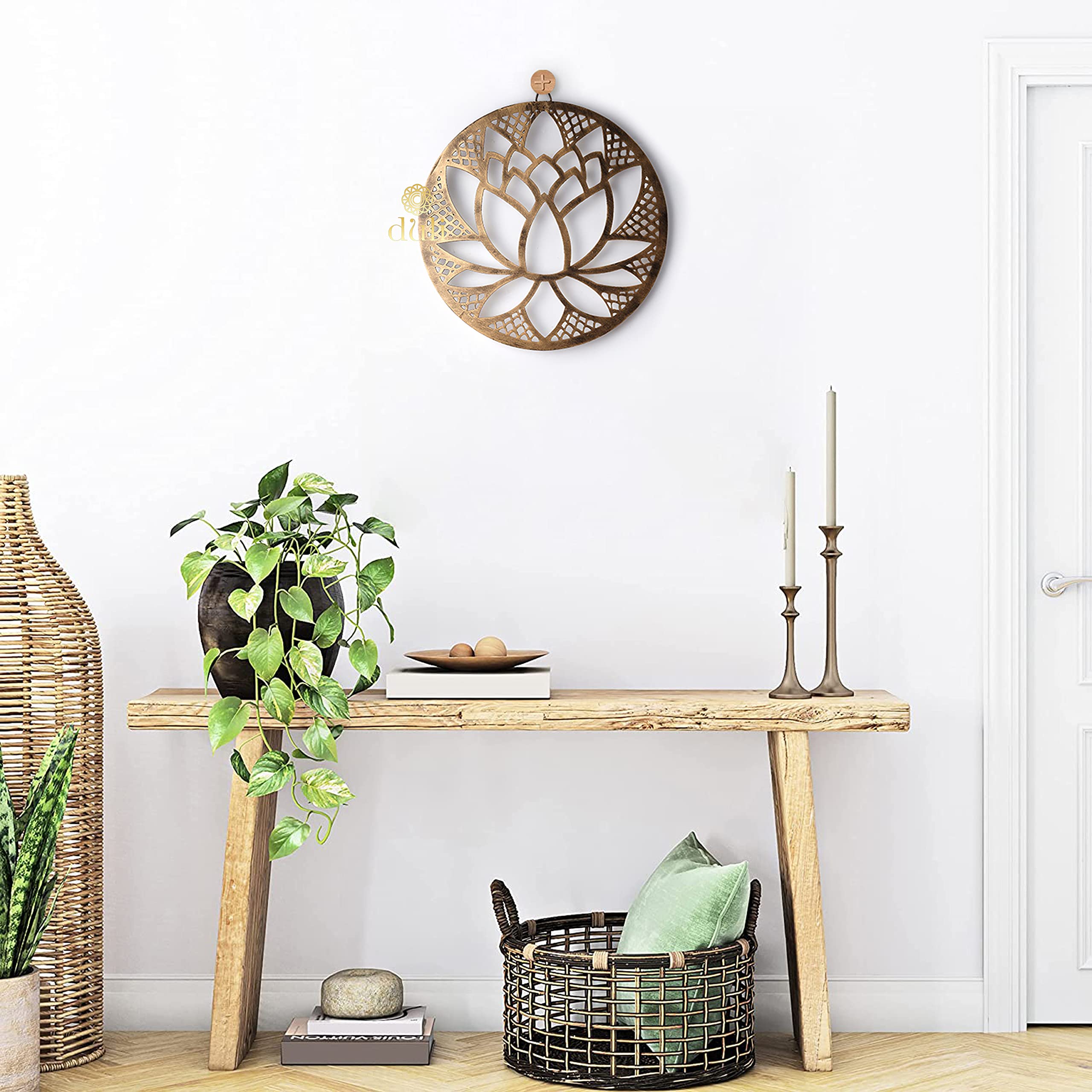 DULI Lotus Metal Wall Hanging, Feng Shui, Wall Art, Wall Decor, PositiveVibes, Metal Wall Hanging, Diwali Gifts, Lotus Wall Hanging (MetalwallHanging: Lotus(15Inches))