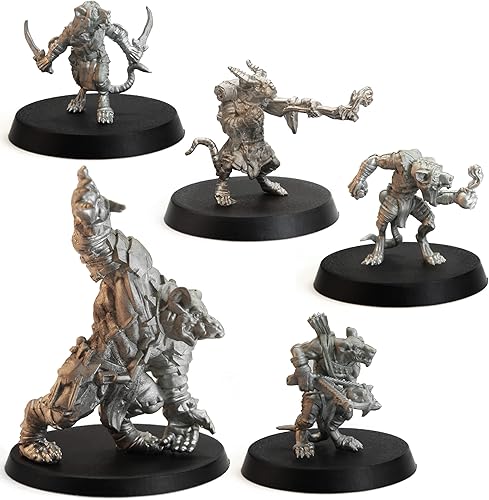 Stonehaven Rot Tail Regiment de Tytantroll, juego de 5 figuras en miniatura (para juegos de guerra de mesa de 1.102in) - Fabricado en Estados Unidos