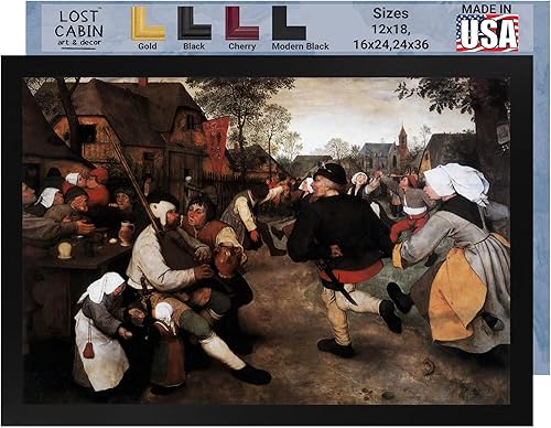 Lost Cabin Pieter Bruegel the Elder the Campesant Dance de Pieter Bruegel Imprimir marco plano negro Reproducción de pinturas de obras de arte