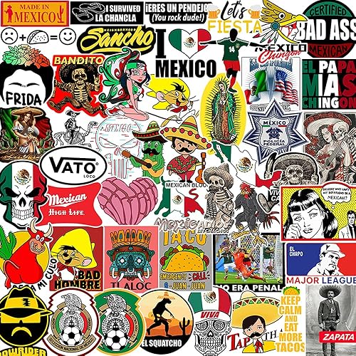 Miniatura 2 de 100 calcomanías mexicanas para casco, divertidas calcomanías de vinilo para caja de herramientas de México, diseño chicana para casco, capucha,