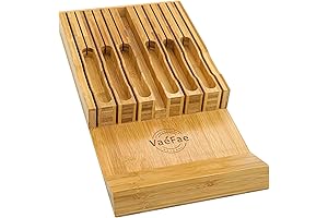 VaeFae Bamboo Knife Drawer Organizer: Keep Your Knives in Order and Safe
