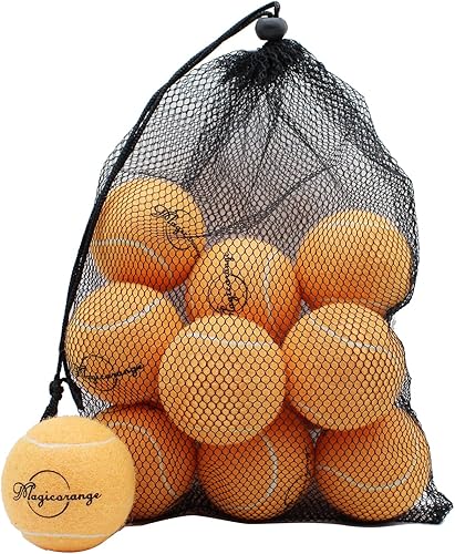 Miniatura 10 de Magicorange Pelotas de tenis, paquete de 12 pelotas de tenis de entrenamiento avanzado, pelotas de práctica, vienen con bolsa de malla para un fácil