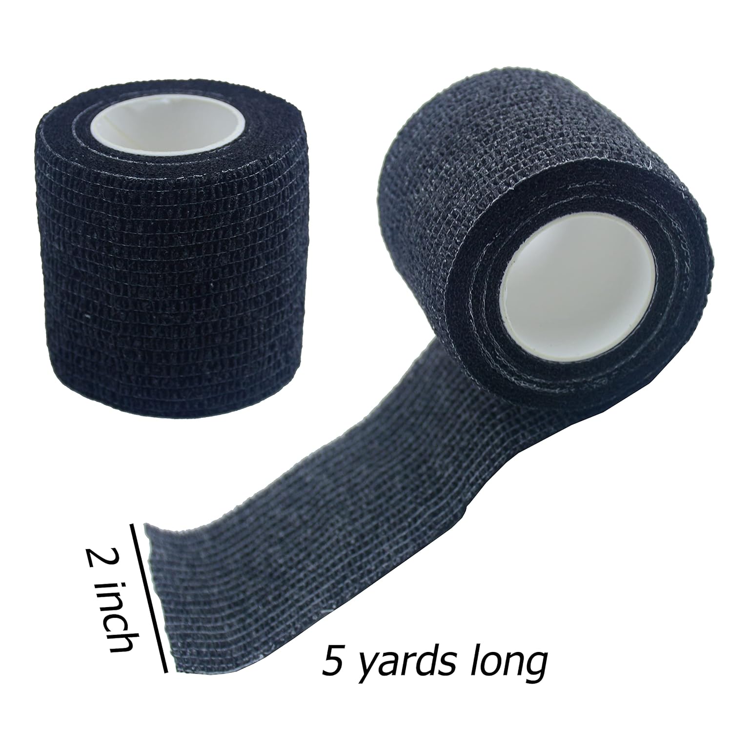 Aokbean 24 Rolls Cohesive Grip Tape Cover Wrap 2" X 5 Yards Disposable Elastic Self Adhesive Bandage Cover Up Tape Waterproof for Machine Cord Wrap Athletic Tape(Black) : Beauty & Personal Care