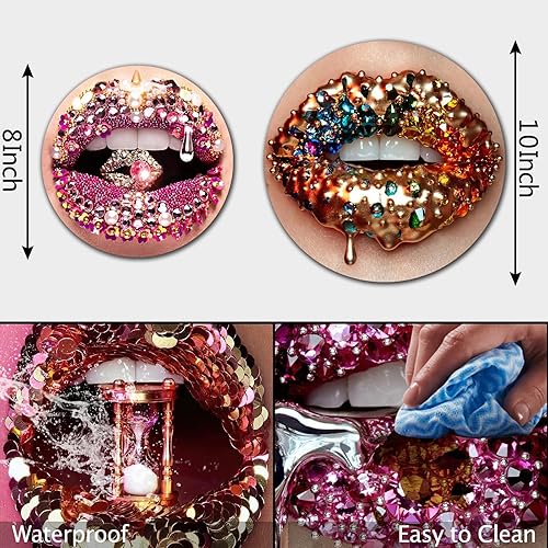 Miniatura 6 de Tucocoo Pink Lips - Juego de 4 cubiertas redondas de metal para estufas de hogar, dos 8 pulgadas, dos 10 pulgadas, cubierta para quemador de estufa