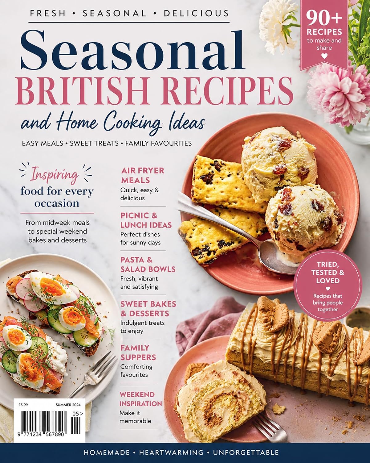 Seasonal British Recipes and Home Cooking Ideas: Air Fryer Meals, Picnic Dishes, Pasta Bowls, Summer Salads, Sweet Bakes, Family Suppers and Weekend Dessert Inspiration