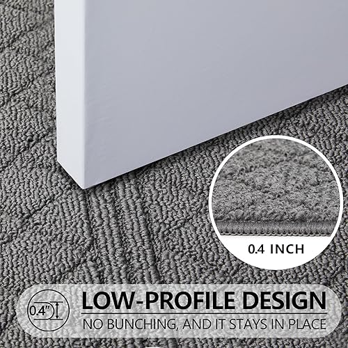 Miniatura 5 de REFETONE Tapete para puerta de interior, 32 x 40 pulgadas, antideslizante, absorbente, resistente a la suciedad, lavable a máquina y perfil bajo,