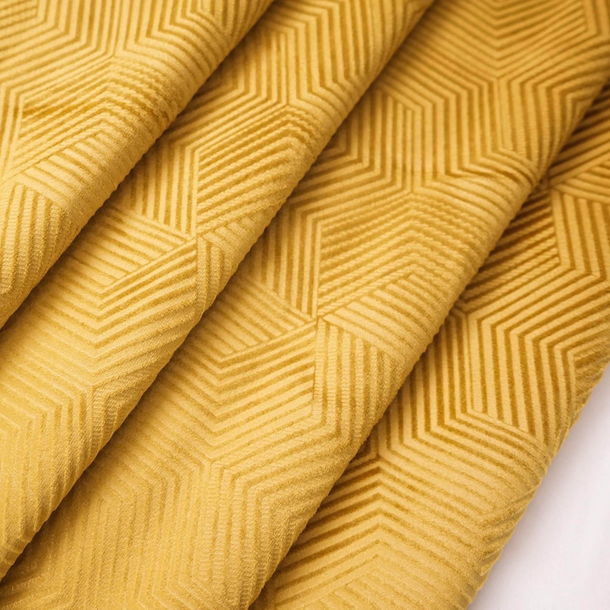 Viste tu hogar Pack 2 Cortinas de Terciopelo Holandés con Patrón de Cuadros, 150x260 cm, Opacas, Suaves y Elegantes, Fácil Mantenimiento, Salón, Dormitorio y Oficina, Mostaza