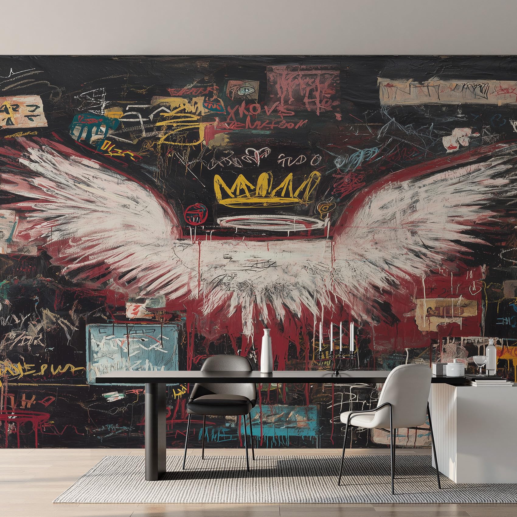 Papier peint ailes d'ange grand format intissé et résistant pour décoration murale
